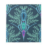 Leafy Totem Design in Dark Blue Notepad