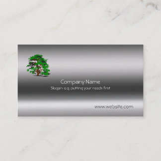Leafy Tree Metallic template Business Card