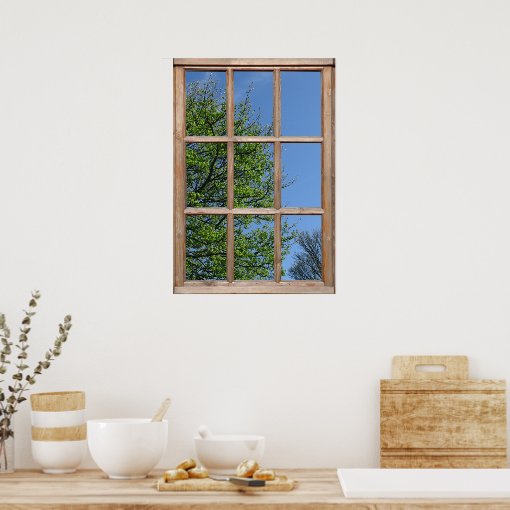 Leafy Tree View from a Window Poster | Zazzle