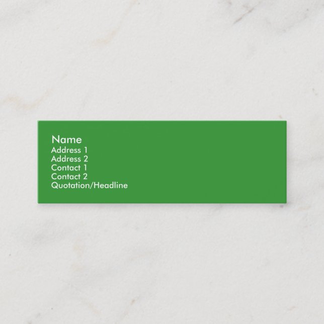 Leafy Treehugger Skinny Profile Cards (Front)