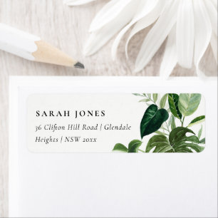 Leafy Tropical Palm Foliage Leafy Address Label