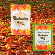 Leafy Typographic Thanksgiving Day Words