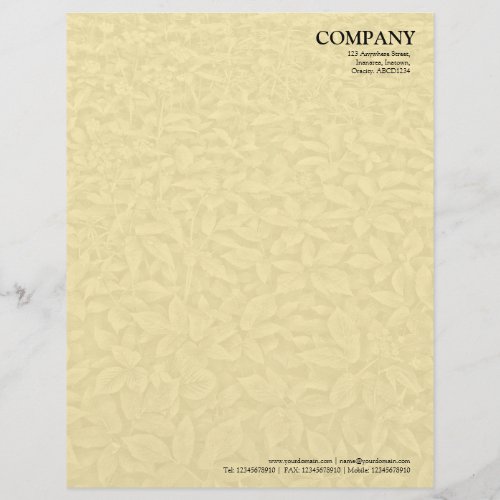 Leafy Undergrowth Texture _ Pale Amber Letterhead