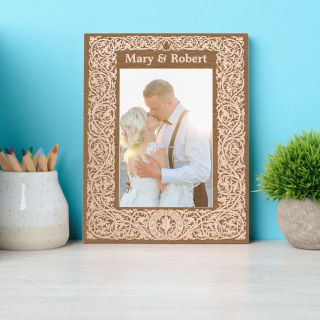 Leafy Vine Foliage Border Personalized Template Engraved Frames (Creator Uploaded)