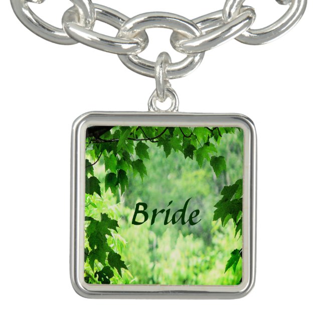 Leafy Wedding Bridal Charm Bracelet (Design)