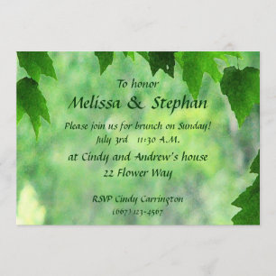 Leafy Wedding Brunch Invitation