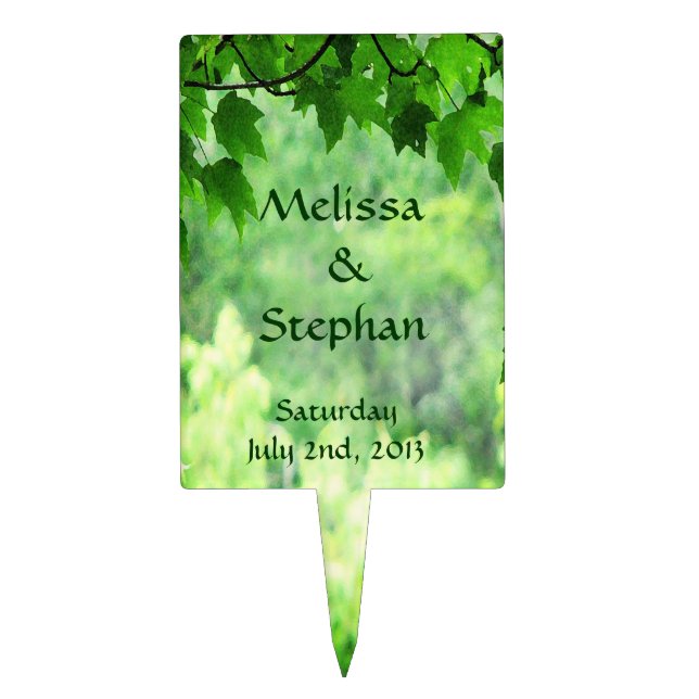 Leafy Wedding Cake Topper (Front)