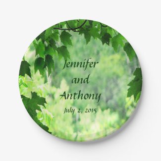 Leafy Wedding Paper Plates