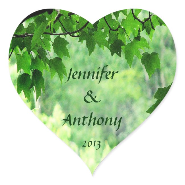Leafy Wedding Stickers