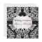 Leafy white damask on black  Wedding Invitation