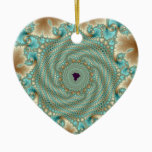 Leafy Whorls Fractal Ceramic Ornament