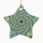 Leafy Whorls Fractal Ceramic Ornament
