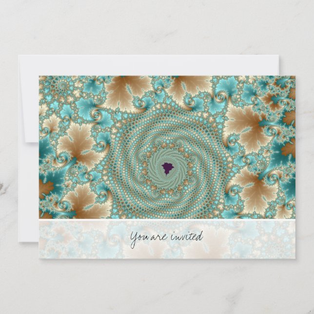 Leafy Whorls Fractal Invitation (Front)
