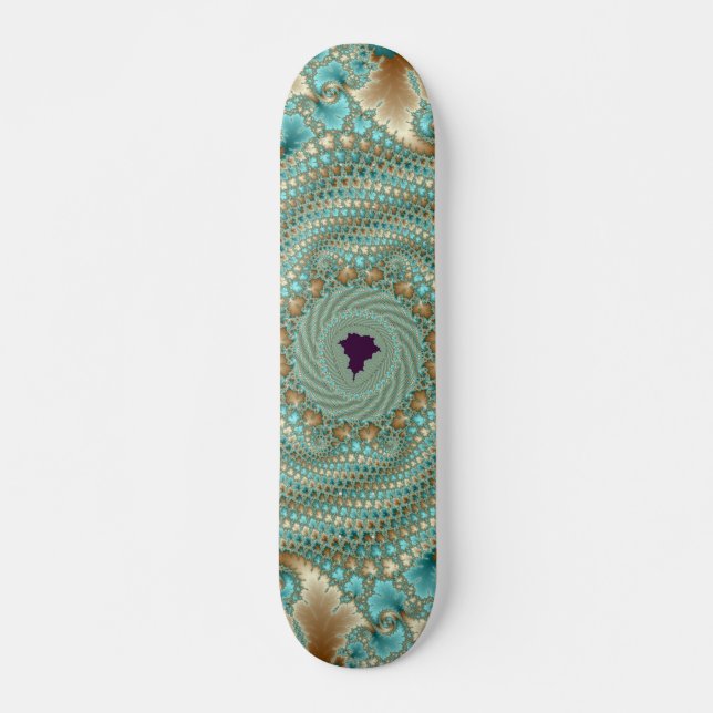 Leafy Whorls Fractal Skateboard Deck (Front)