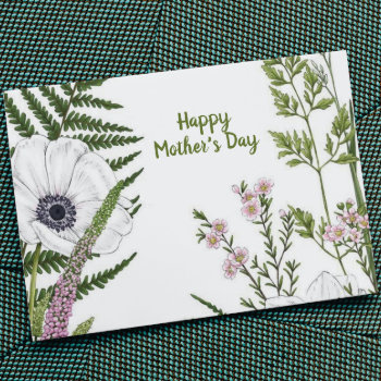 Leafy Wildflower Botanical Mother’s Day Card by Cardgallery at Zazzle