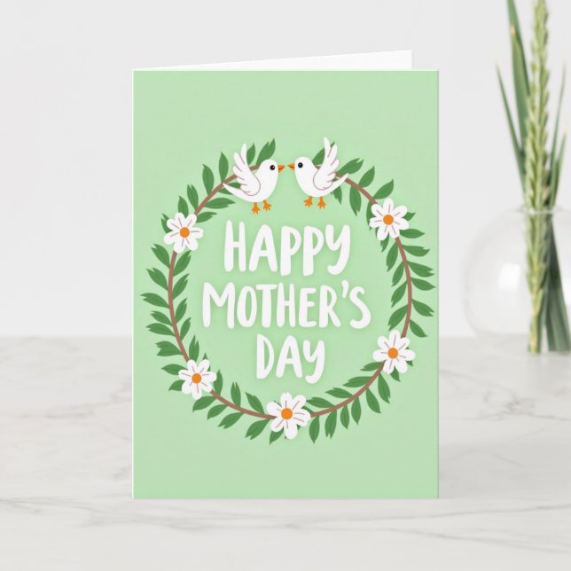 Leafy Wreath Happy Day Card (Front)