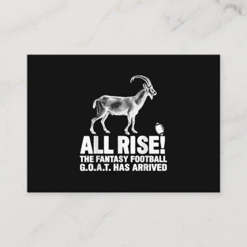 League Champion Fantasy Football Goat Gift Business Card