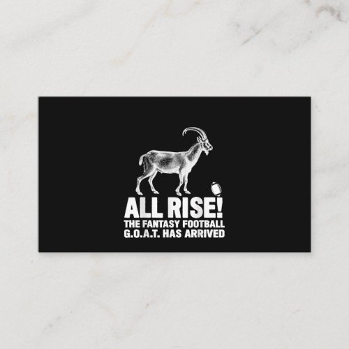 League Champion Fantasy Football Goat Gift Business Card