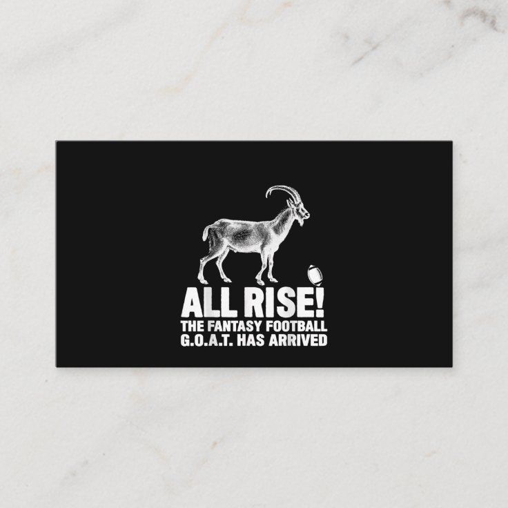 League Champion Fantasy Football Goat T Business Card Zazzle