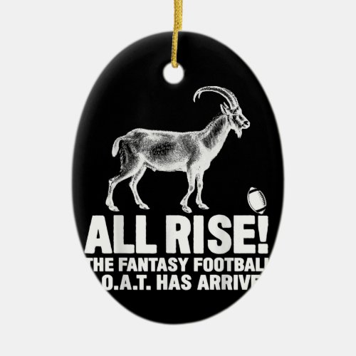 League Champion Fantasy Football Goat Gift Ceramic Ornament