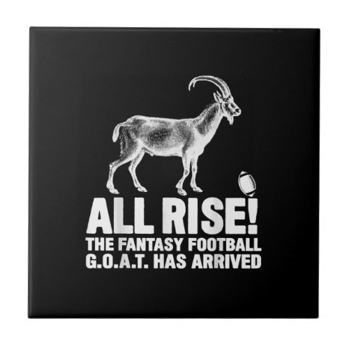 League Champion Fantasy Football Goat Gift Ceramic Tile