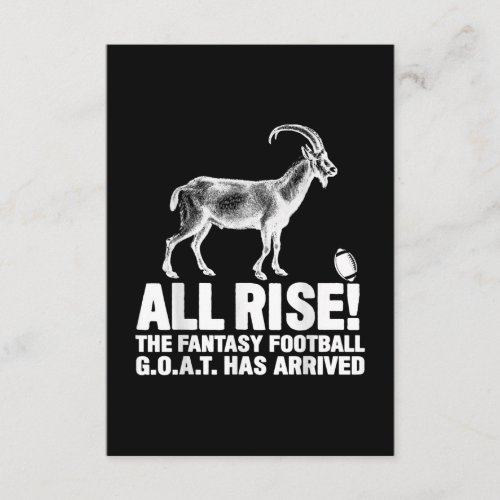 League Champion Fantasy Football Goat Gift Enclosure Card