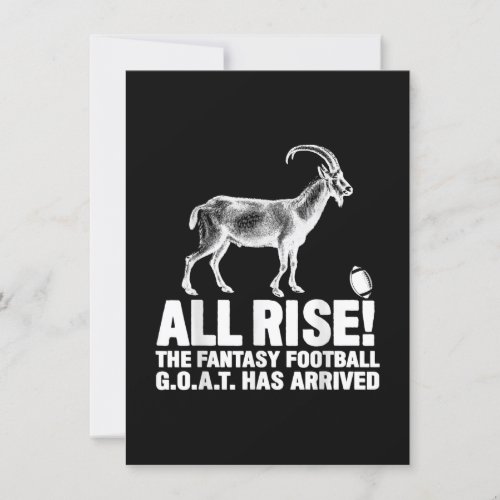 League Champion Fantasy Football Goat Gift Invitation