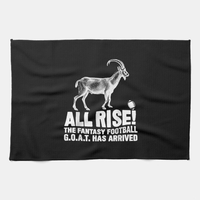 League Champion Fantasy Football Goat Gift Kitchen Towel (Horizontal)