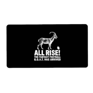 League Champion Fantasy Football Goat Gift Label