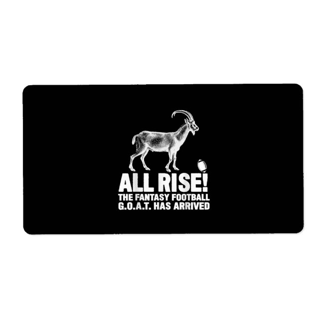 League Champion Fantasy Football Goat Gift Label (Front)