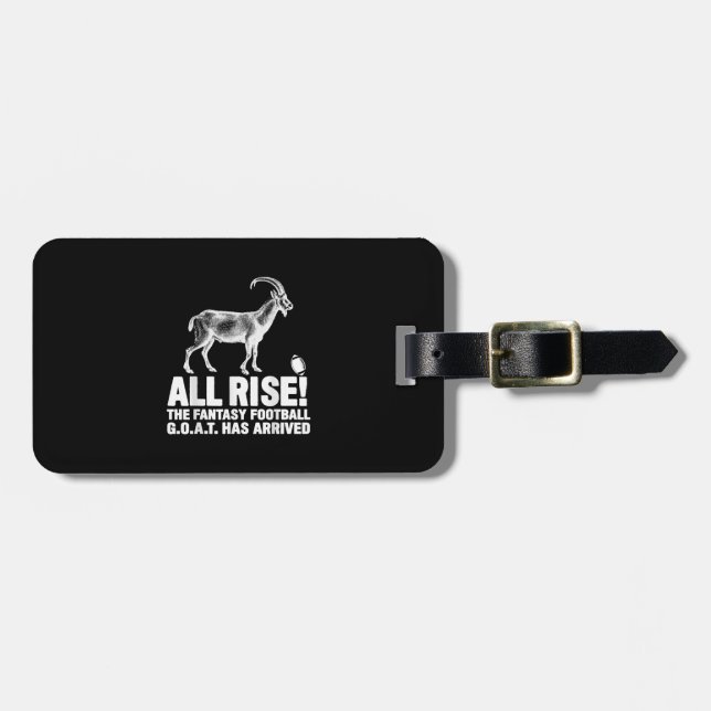 League Champion Fantasy Football Goat Gift Luggage Tag (Front Horizontal)