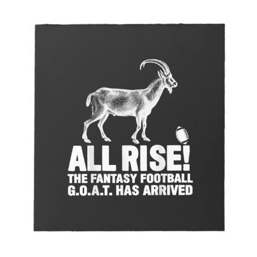 League Champion Fantasy Football Goat Gift Notepad