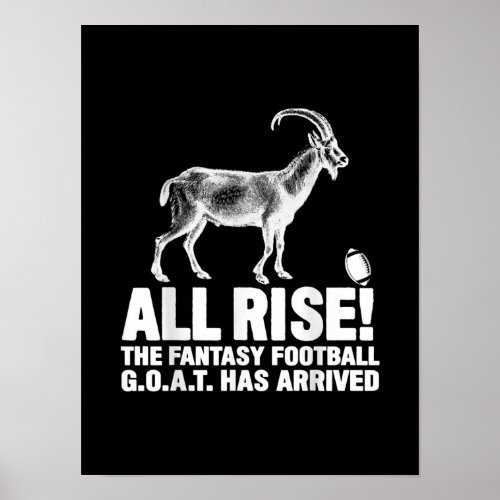 League Champion Fantasy Football Goat Gift Poster