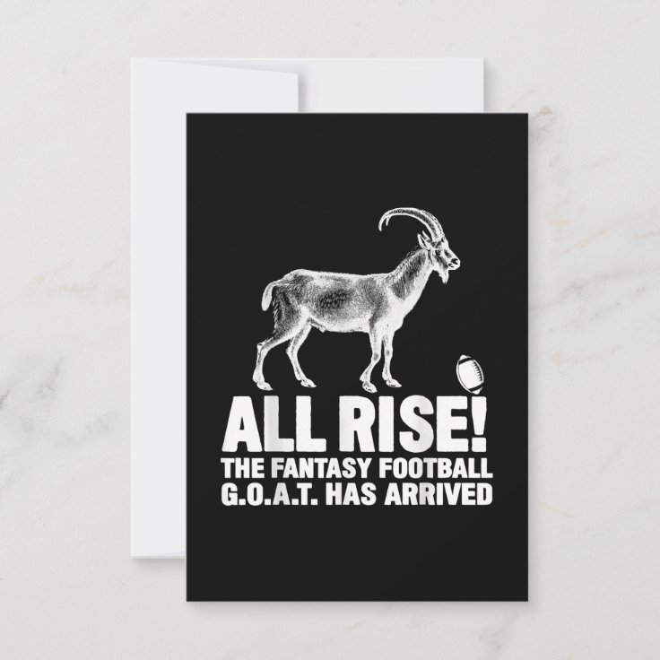 League Champion Fantasy Football Goat T Rsvp Card Zazzle