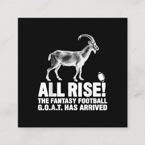 League Champion Fantasy Football Goat Gift Square Business Card