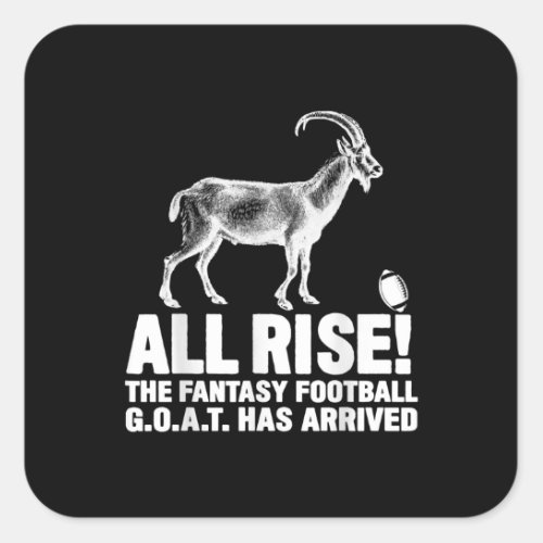 League Champion Fantasy Football Goat Gift Square Sticker