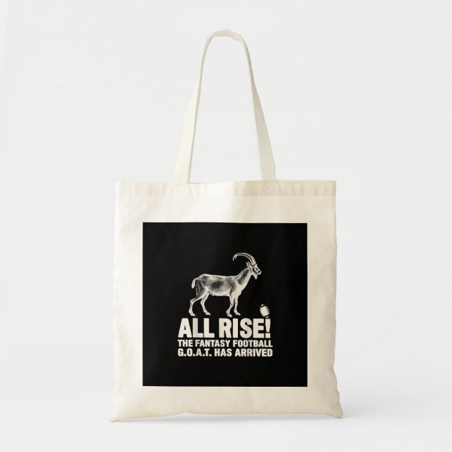 League Champion Fantasy Football Goat Gift Tote Bag (Front)