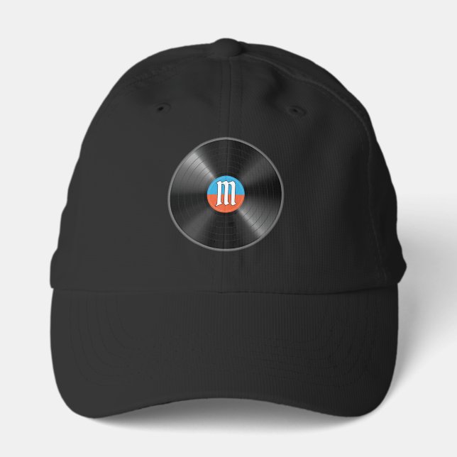 League Golf Dad Retro Vinyl Record Monogram Performance Cap (Front)