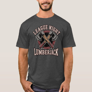 League Night Lumberjack Crossed Hatchets Badge T-Shirt