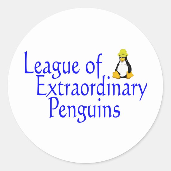 League of Extraordinary Penguins 4 Classic Round Sticker