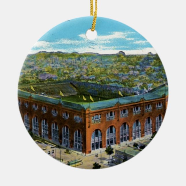 League Park Baseball Stadium Ceramic Ornament (Front)