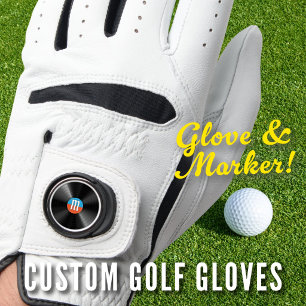 League Scramble Retro Vinyl Record Gothic Monogram Golf Glove
