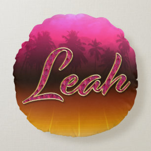 Leah first name golden pink pillow