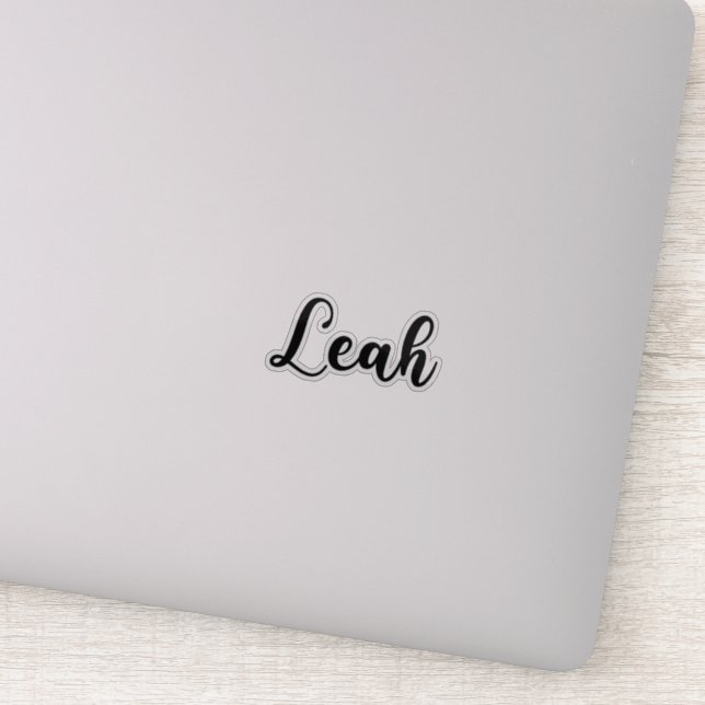 Leah Name - Handwritten Calligraphy Sticker (Detail)