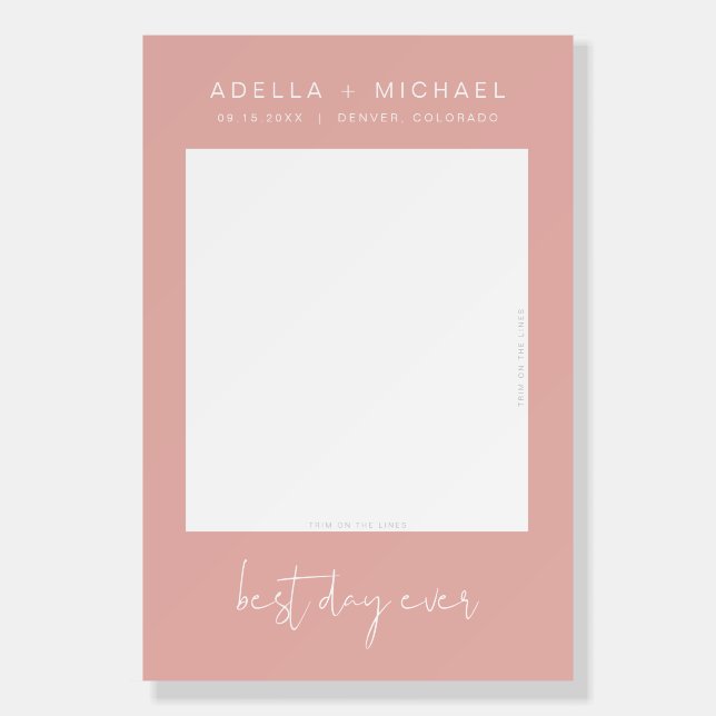 LEAH Pastel Best Day Ever Wedding Photo Frame Prop Foam Board (Front)