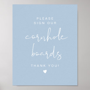 LEAH Pastel Blue Cornhole Guestbook Wedding Sign