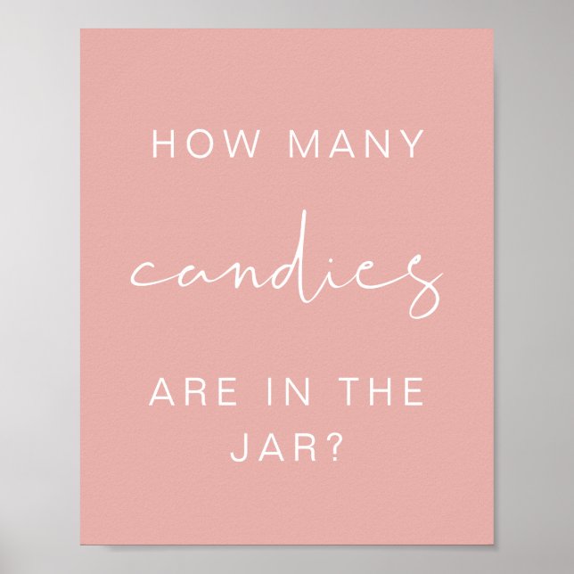 LEAH Pastel How Many Candies Baby Shower Game Poster (Front)