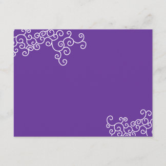 Leah Purple Bat Mitzvah Invitation Reception Card