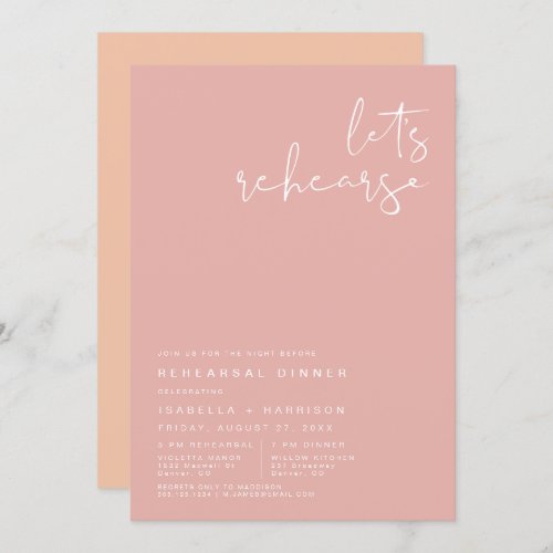 LEAH Vibrant Bright Pastel Spring Rehearsal Dinner Invitation