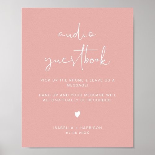 LEAH Vibrant Pastel Audio Guestbook Wedding Sign 